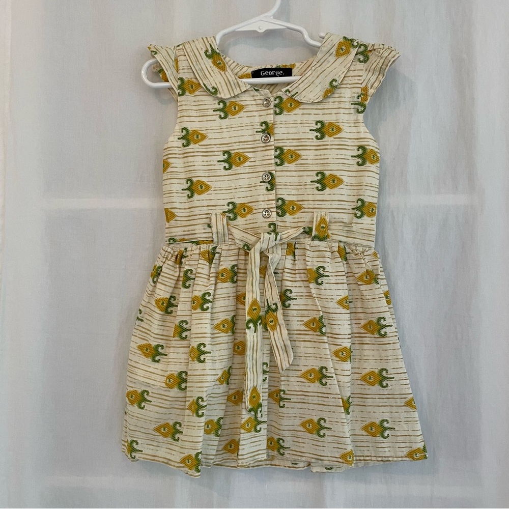 George Kids Dress with Yellow and Green Design